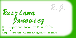 ruszlana janovicz business card